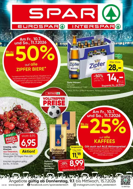 Spar Flugblatt in  | Unsere besten Deals für Sie | 2026-07-09T00:00:00.000Z - 2026-07-15T00:00:00.000Z