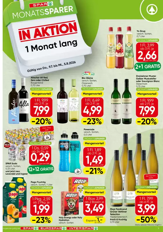 Spar Flugblatt in Winden am See | Tolles Angebot für Schnäppchenjäger | 2026-07-09T00:00:00.000Z - 2026-08-05T00:00:00.000Z