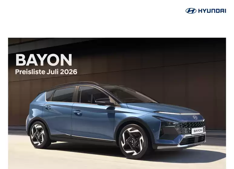 Hyundai Katalog | Hyundai bayon my27 preisblatt | 2026-07-01T00:00:00.000Z - 2026-07-31T00:00:00.000Z