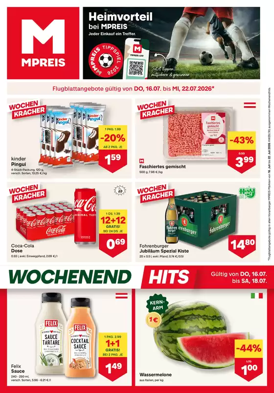 MPreis Katalog in Telfs | FB KW29 2026 Tirol HR | 2026-07-16T00:00:00.000Z - 2026-07-22T00:00:00.000Z
