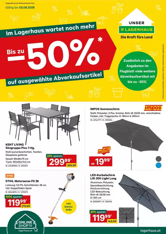 Lagerhaus Graz Land Flugblatt in Leoben | Lagerhaus Graz Land Flugblatt Juli 2026 | 2026-07-20T00:00:00.000Z - 2026-08-02T00:00:00.000Z
