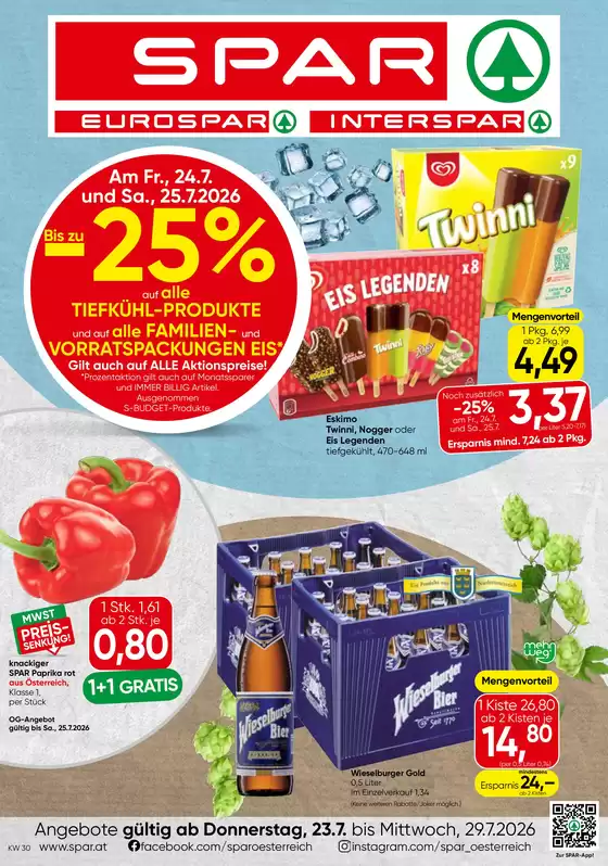 Eurospar Flugblatt in St. Margarethen an der Raab | Exklusive Deals für unsere Kunden | 2026-07-23T00:00:00.000Z - 2026-07-29T00:00:00.000Z