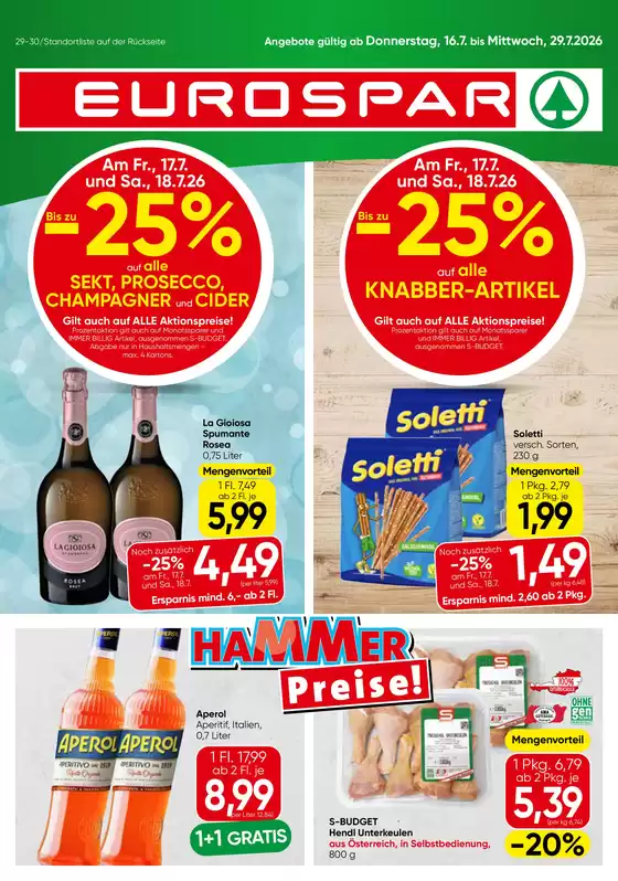 Eurospar Katalog in Saxen | Flugblatt KW 29 | 2026-07-16T00:00:00.000Z - 2026-07-29T00:00:00.000Z