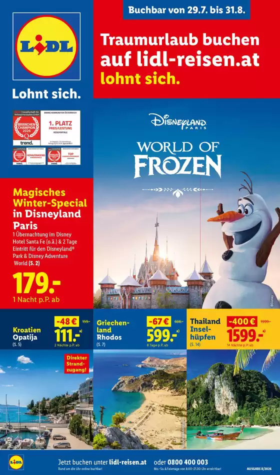 Lidl Reisen Katalog | Buchbar ab 29.7. | 2026-07-31T00:00:00.000Z - 2026-08-31T00:00:00.000Z