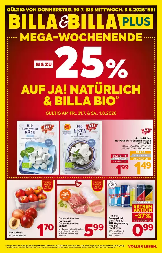 BILLA PLUS Katalog in Reisenberg | BILLA FB KW31 2026 Wien | 2026-07-30T00:00:00.000Z - 2026-08-05T00:00:00.000Z