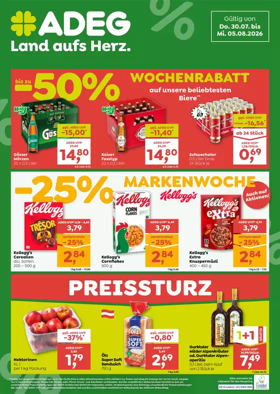 ADEG Flugblatt in Gries im Sellrain | ADEG flugblatt | 2026-07-30T00:00:00.000Z - 2026-08-05T00:00:00.000Z