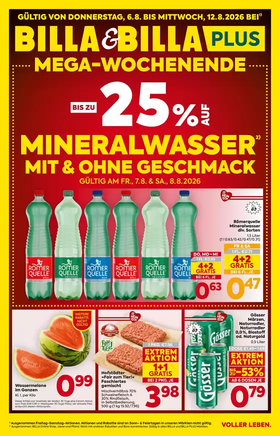 Billa Flugblatt in  | Aktuelle Deals und Angebote | 2026-08-06T00:00:00.000Z - 2026-08-12T00:00:00.000Z