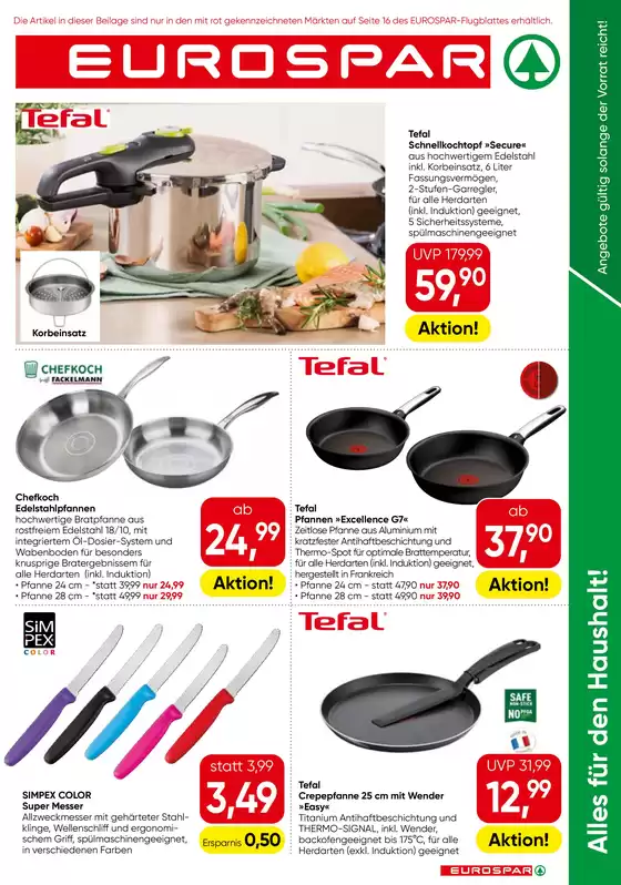 Eurospar Flugblatt in Saalfelden am Steinernen Meer | Alles fuer den Haushalt KW33 | 2026-08-13T00:00:00.000Z - 2026-08-26T00:00:00.000Z