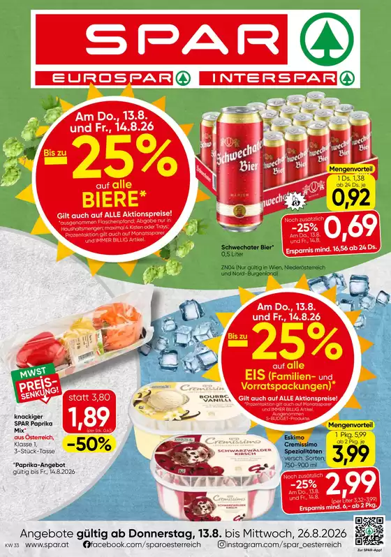 Spar Flugblatt in Saalfelden am Steinernen Meer | Flugblatt KW33 | 2026-08-13T00:00:00.000Z - 2026-08-26T00:00:00.000Z