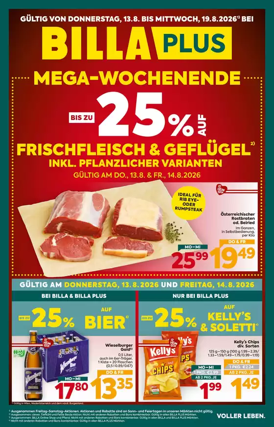 BILLA PLUS Flugblatt in  | BILLA PLUS FB KW33 2026 Wien | 2026-08-13T00:00:00.000Z - 2026-08-19T00:00:00.000Z