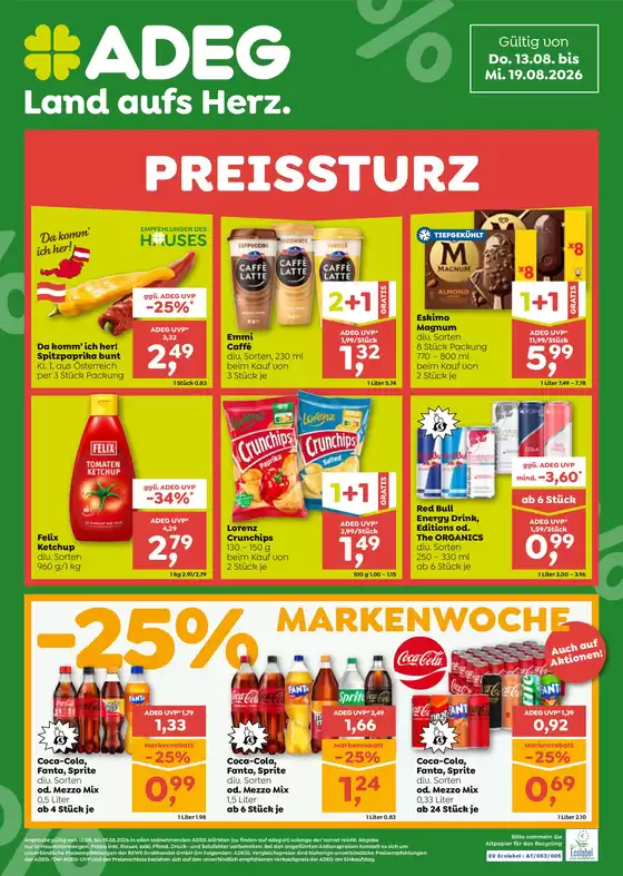 ADEG Flugblatt in  | Tolles Angebot für alle Kunden | 2026-08-13T00:00:00.000Z - 2026-08-19T00:00:00.000Z