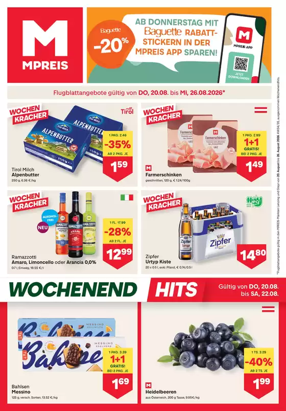 MPreis Flugblatt in Loipersdorf bei Fürstenfeld | FB KW34 2026 V | 2026-08-20T00:00:00.000Z - 2026-08-26T00:00:00.000Z