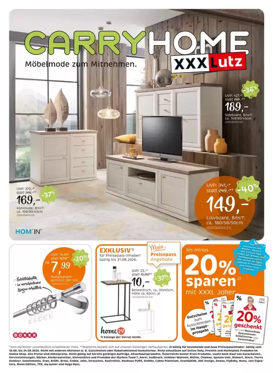 XXXLutz Katalog | Aktuelle Sonderaktionen | 2026-08-25T00:00:00.000Z - 2026-09-01T00:00:00.000Z