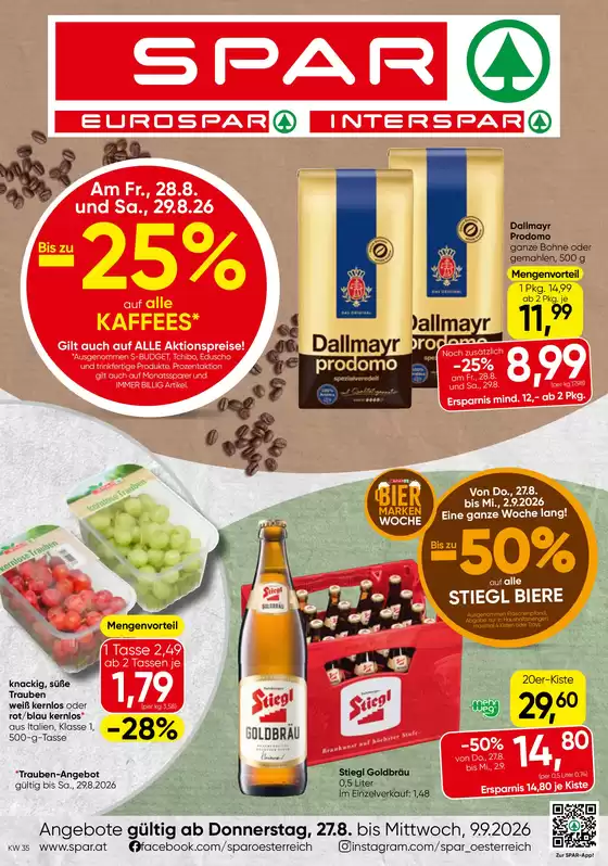 Spar Katalog | Flugblatt KW 35 | 2026-08-27T00:00:00.000Z - 2026-09-09T00:00:00.000Z