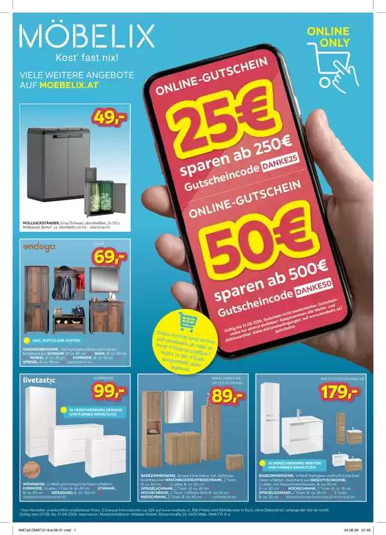 Möbelix Katalog | Exklusive Deals und Schnäppchen | 2026-08-01T00:00:00.000Z - 2026-08-31T00:00:00.000Z