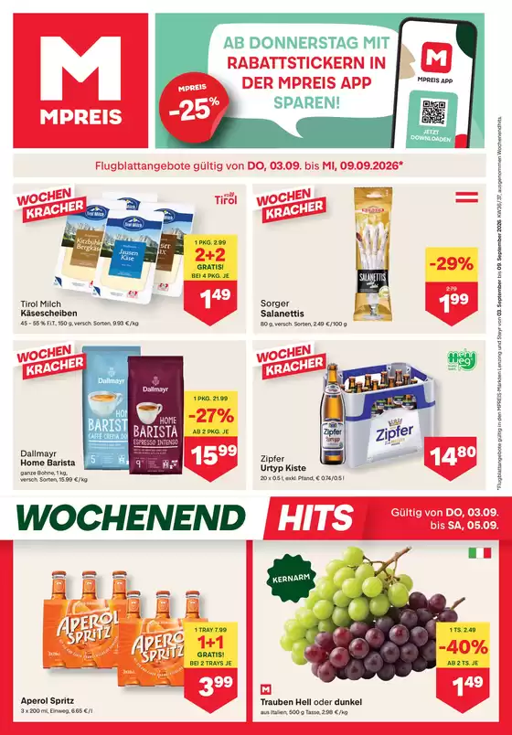 MPreis Katalog | FB KW36 2026 Tirol | 2026-09-03T00:00:00.000Z - 2026-09-09T00:00:00.000Z