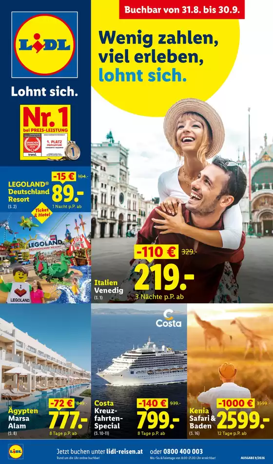 Lidl Reisen Katalog | Buchbar ab 31.8. | 2026-08-31T00:00:00.000Z - 2026-09-30T00:00:00.000Z