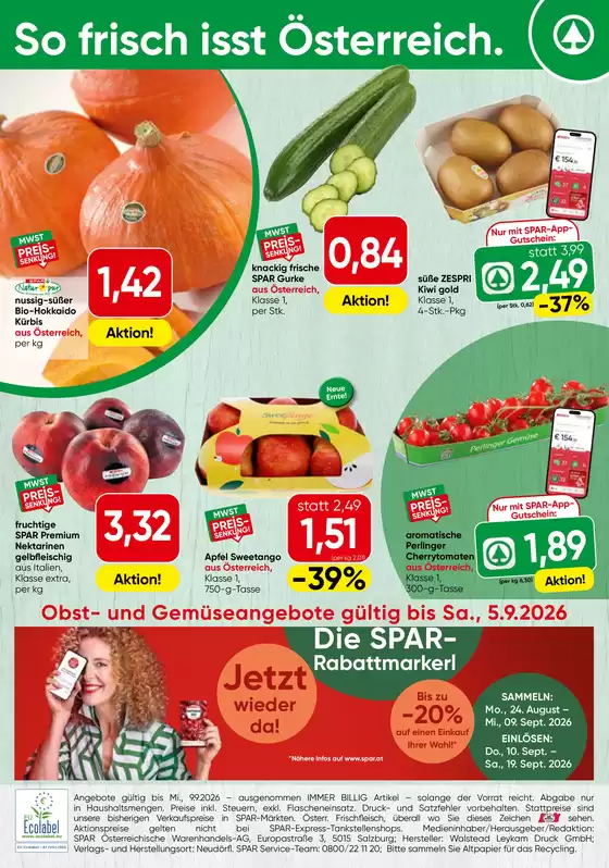 Spar Katalog | Obst Gemuse KW 36 | 2026-08-31T00:00:00.000Z - 2026-09-05T00:00:00.000Z