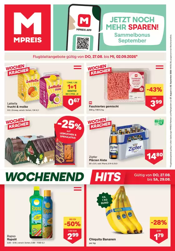 MPreis Flugblatt in Telfs | FB KW35 2026 Sbg | 2026-08-27T00:00:00.000Z - 2026-09-02T00:00:00.000Z