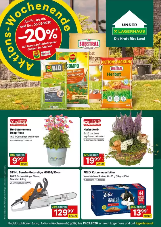 Lagerhaus Katalog | Lagerhaus flugblatt september anfang | 2026-09-01T00:00:00.000Z - 2026-09-13T00:00:00.000Z