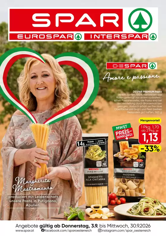 Spar Flugblatt in Bach | Italien KW 36 | 2026-09-03T00:00:00.000Z - 2026-09-30T00:00:00.000Z