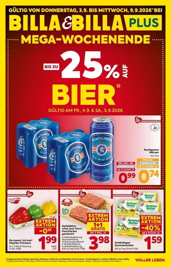 Billa Flugblatt in  | BILLA FB KW36 2026 Wien | 2026-09-03T00:00:00.000Z - 2026-09-09T00:00:00.000Z