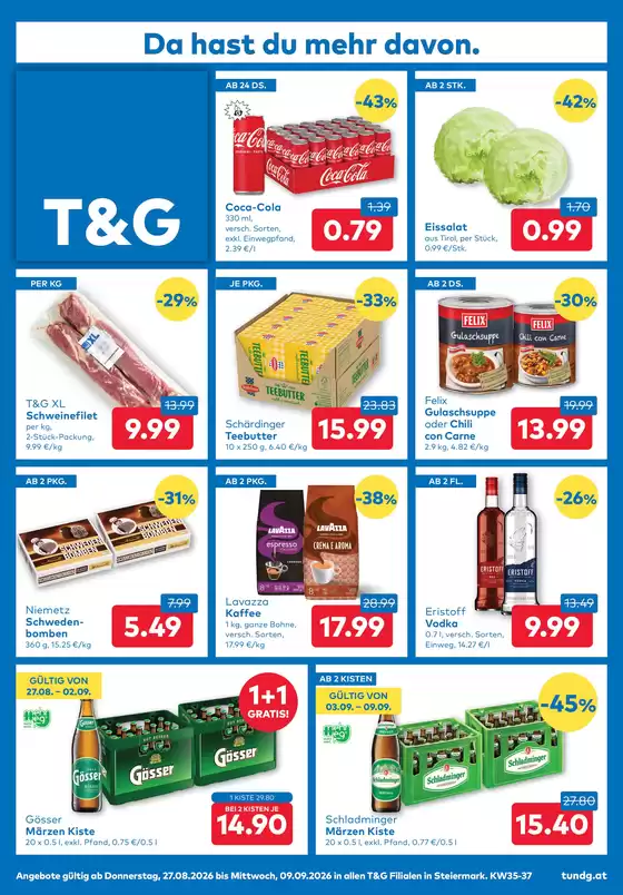 T&G Katalog | TG flugblatt Steiermark. | 2026-08-27T00:00:00.000Z - 2026-09-09T00:00:00.000Z