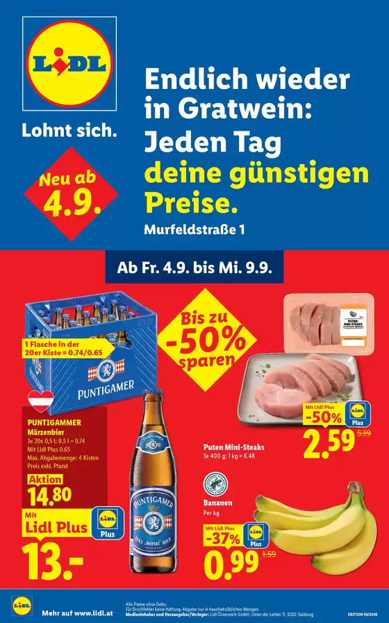 Lidl Katalog in Tulbing | Lohnt sich. | 2026-09-04T00:00:00.000Z - 2026-09-09T00:00:00.000Z