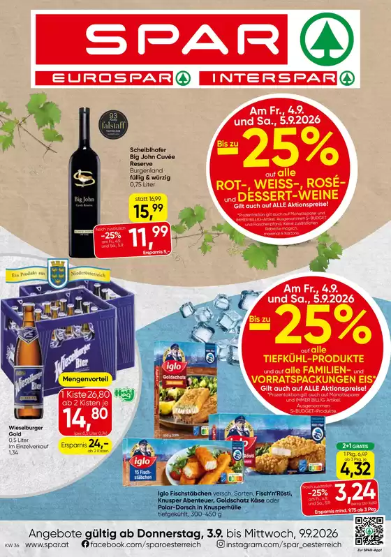Spar Katalog in Tulbing | Flugblatt KW 36 | 2026-09-03T00:00:00.000Z - 2026-09-09T00:00:00.000Z