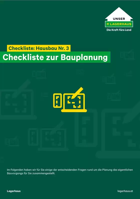 Lagerhaus Katalog in Grabern | Folder checkliste 3 hausbau bauplanung | 2026-09-03T00:00:00.000Z - 2026-09-17T00:00:00.000Z