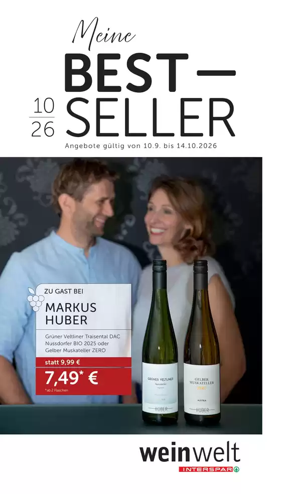 Interspar Katalog in Heiligenkreuz im Lafnitztal | weinwelt Bestseller 10-2026 | 2026-09-10T00:00:00.000Z - 2026-10-14T00:00:00.000Z