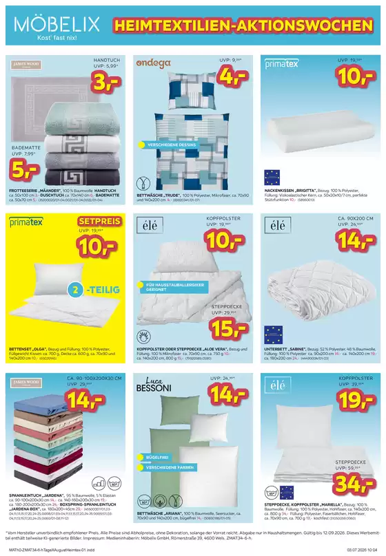 Möbelix Katalog | Angebote für Schnäppchenjäger | 2026-09-09T00:00:00.000Z - 2026-09-12T00:00:00.000Z