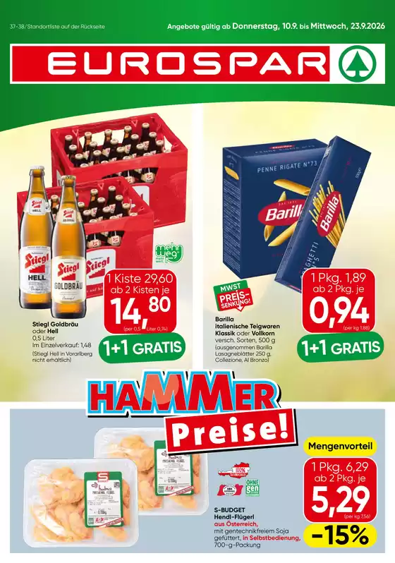 Eurospar Katalog in Ahorn | Flugblatt KW 37 | 2026-09-10T00:00:00.000Z - 2026-09-23T00:00:00.000Z