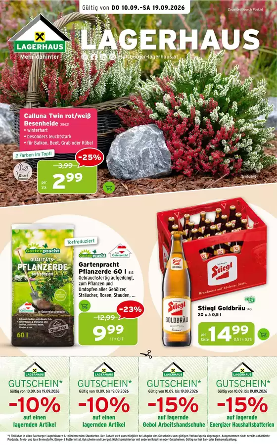 Salzburger Lagerhaus Katalog in Gabersdorf | Salzburger Lagerhaus flugblatt | 2026-09-10T00:00:00.000Z - 2026-09-19T00:00:00.000Z