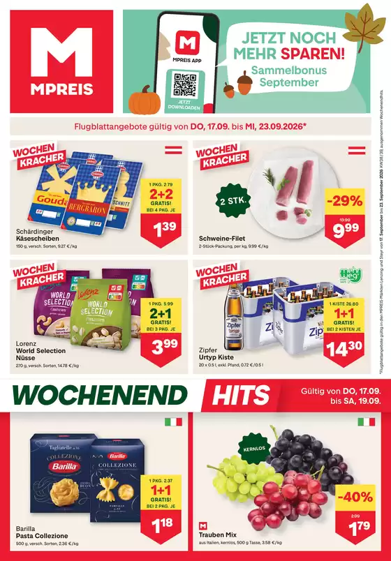 MPreis Katalog in Fügenberg | FB KW38 2026 O | 2026-09-17T00:00:00.000Z - 2026-09-23T00:00:00.000Z