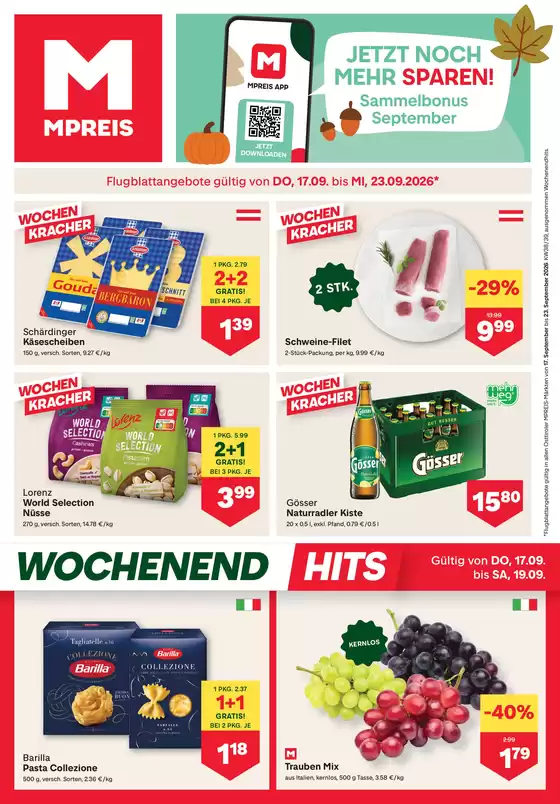 MPreis Katalog in Lesachtal | FB KW38 2026 Osttirol | 2026-09-17T00:00:00.000Z - 2026-09-23T00:00:00.000Z
