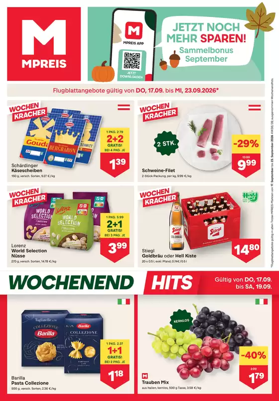 MPreis Katalog in Fügenberg | FB KW38 2026 Tirol | 2026-09-17T00:00:00.000Z - 2026-09-23T00:00:00.000Z
