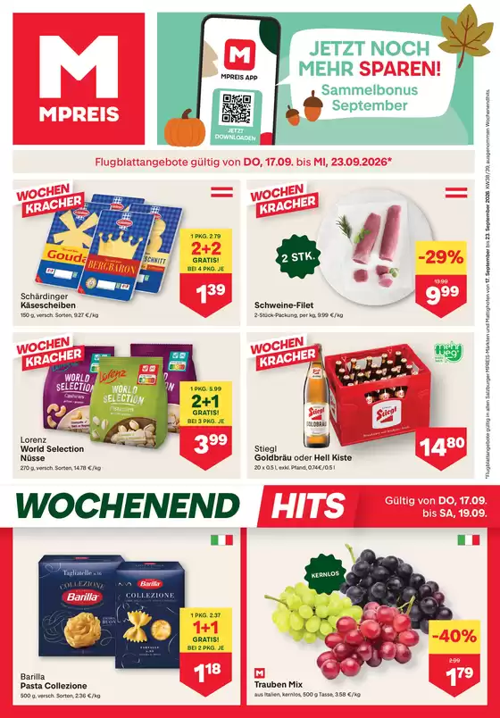 MPreis Katalog in Fügenberg | FB KW38 2026 Sbg | 2026-09-17T00:00:00.000Z - 2026-09-23T00:00:00.000Z