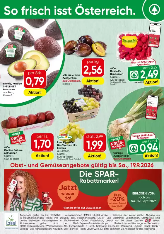 Spar Katalog | Obst Gemuse KW 38 | 2026-09-14T00:00:00.000Z - 2026-09-19T00:00:00.000Z
