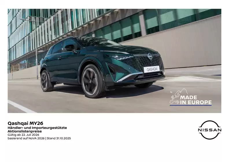 Nissan Flugblatt in Unterweißenbach | Qashqai preisliste | 2026-09-15T00:00:00.000Z - 2026-09-29T00:00:00.000Z