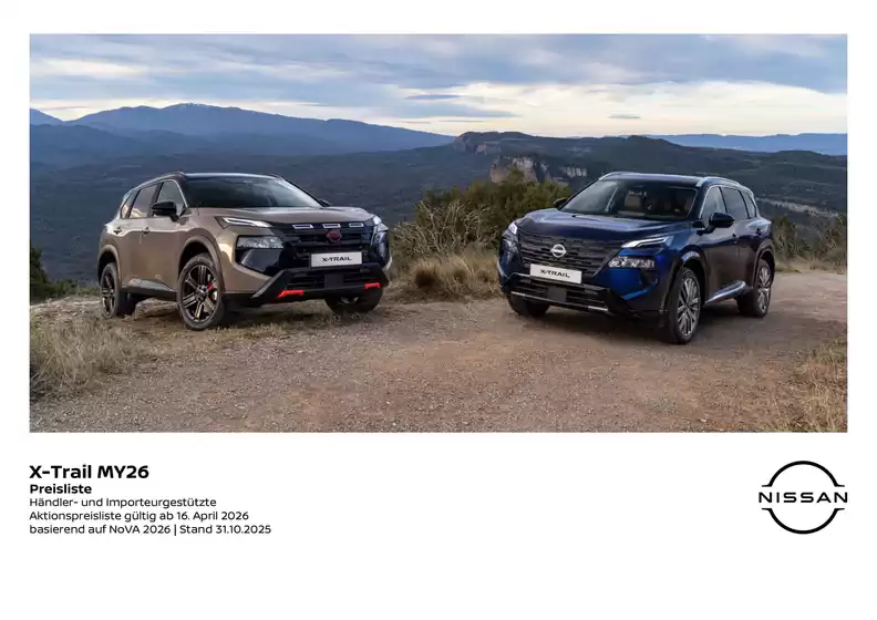 Nissan Flugblatt in Unterweißenbach | X trail preisliste | 2026-09-15T00:00:00.000Z - 2026-09-29T00:00:00.000Z