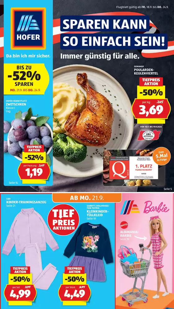 Hofer Katalog in Bad Erlach | Gültig ab Fr. 18.9. bis Do. 24.9 | 2026-09-18T00:00:00.000Z - 2026-09-24T00:00:00.000Z