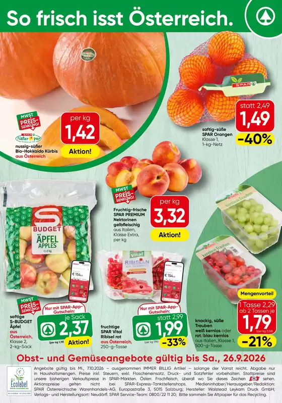 Spar Katalog | Obst Gemuse KW 39 | 2026-09-21T00:00:00.000Z - 2026-09-26T00:00:00.000Z