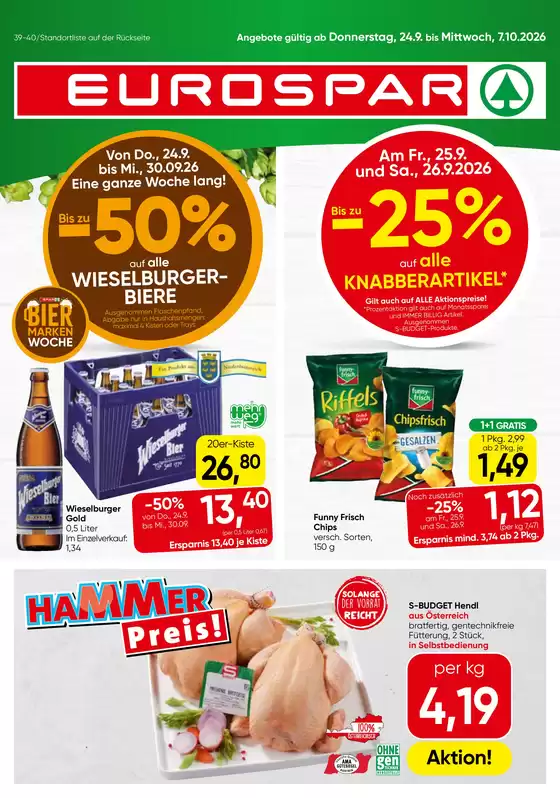 Eurospar Katalog in Gresten | Flugblatt KW 39 | 2026-09-24T00:00:00.000Z - 2026-10-07T00:00:00.000Z