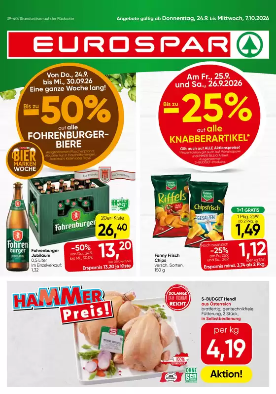 Eurospar Katalog in Thüringen | Flugblatt KW 39 | 2026-09-24T00:00:00.000Z - 2026-10-07T00:00:00.000Z