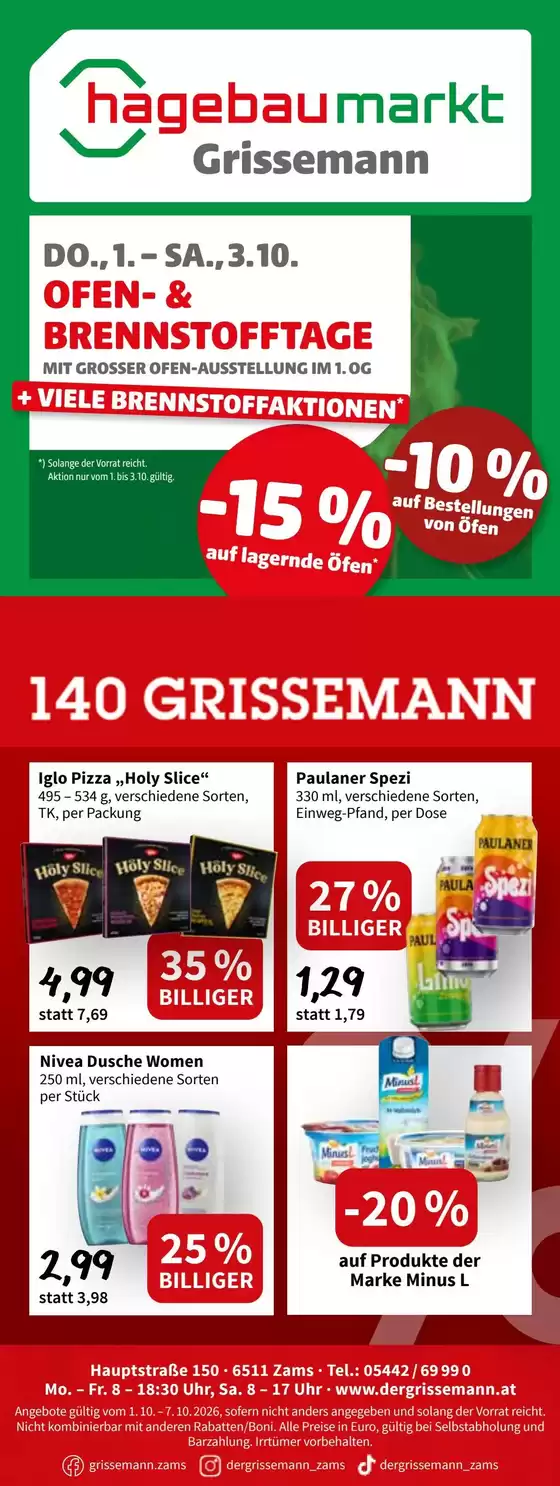 Der Grissemann Katalog | Top-Deals für alle Kunden | 2026-10-01T00:00:00.000Z - 2026-10-07T00:00:00.000Z