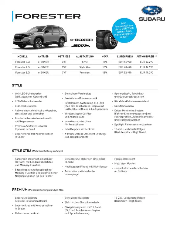 Subaru Flugblatt in Horn | SUB Preisblatt FOR Q4 Aktionspreis Listenpreis v2 Druck ohne Marken | 2026-10-02T00:00:00.000Z - 2026-10-16T00:00:00.000Z