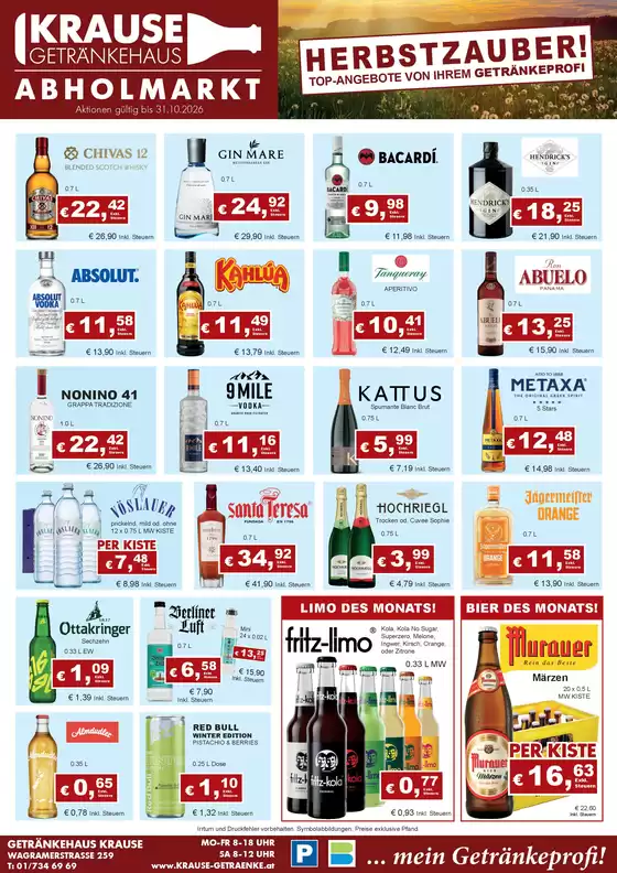 Krause Getränke Katalog in Gablitz | 2026 10 krause aktionsblatt oktober 1 | 2026-10-02T00:00:00.000Z - 2026-10-31T00:00:00.000Z