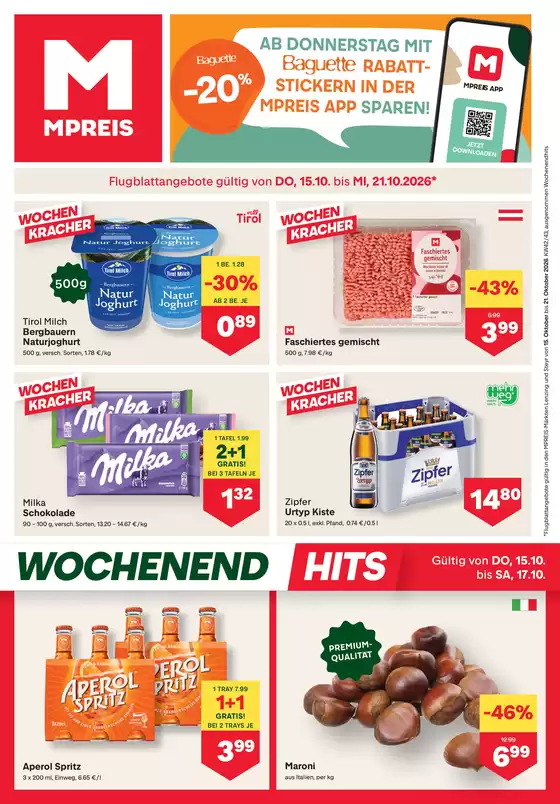 MPreis Katalog in Weitersfeld | FB KW42 2026 O | 2026-10-15T00:00:00.000Z - 2026-10-21T00:00:00.000Z