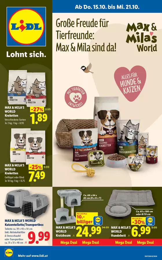Lidl Katalog | Große Freude für Tierfreunde | 2026-10-11T00:00:00.000Z - 2026-10-21T00:00:00.000Z